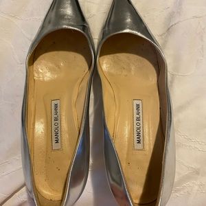 Silver small heel Manolo